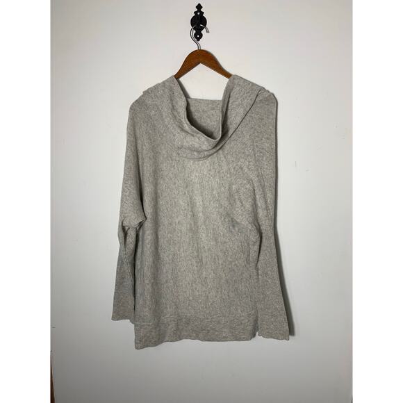 Womens Neiman Marcus 2Ply Cashmere open front hooded cardigan gray size S EUC! - Picture 3 of 3